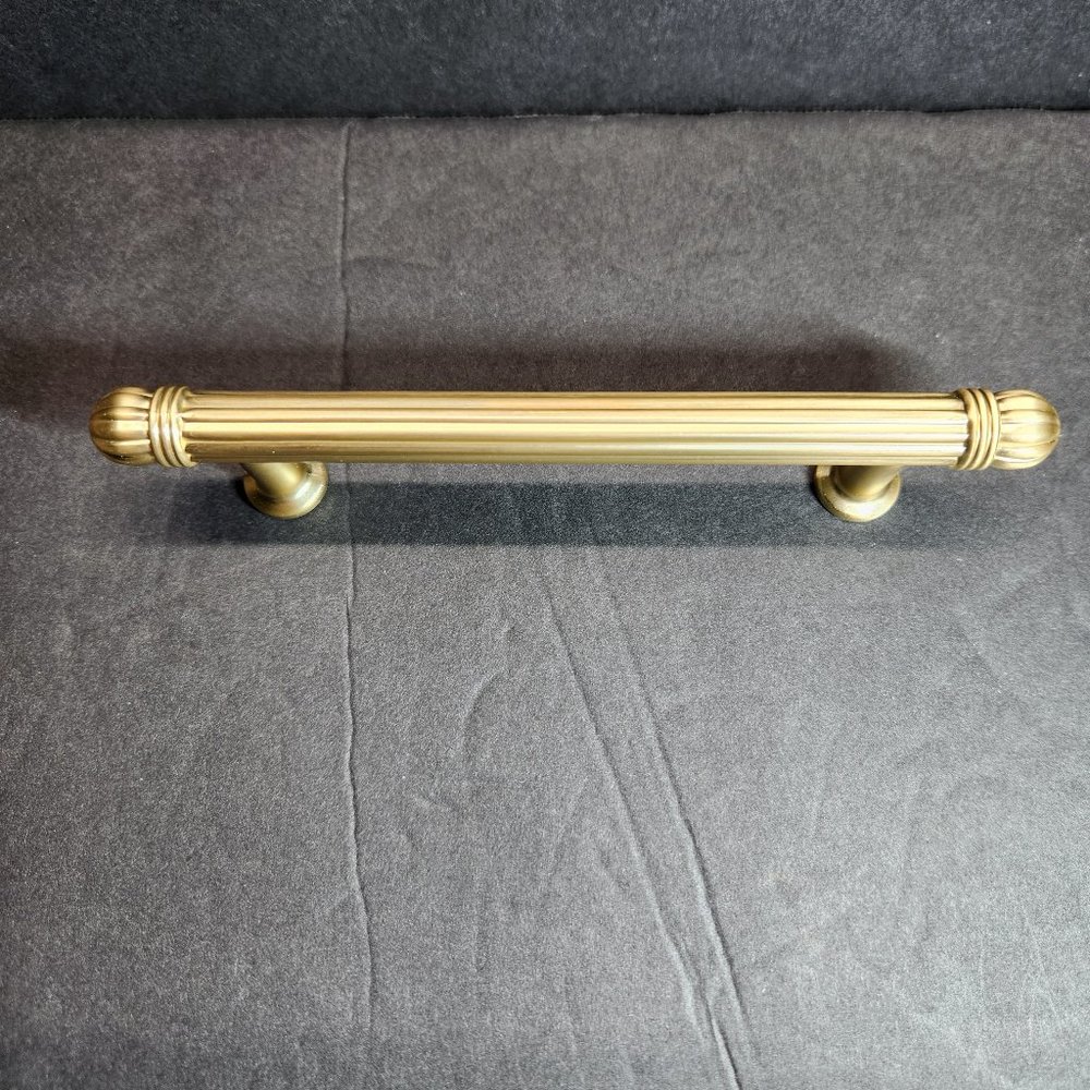 SET of 10 NEW Amerdeco 5 1/2" Cabinet Pulls Brushed Brass Gold Toned